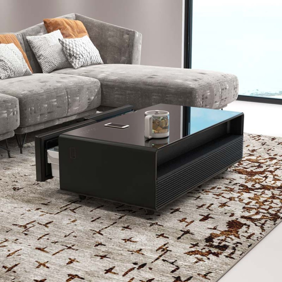 Smart Coffee Table Large Pro with Kettle (White-Dark Gray)