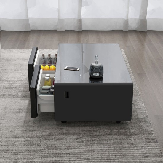 Smart Coffee Table Large Pro with Kettle (White-Dark Gray)