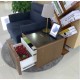 Smart Side Table ( White- brown -silver)