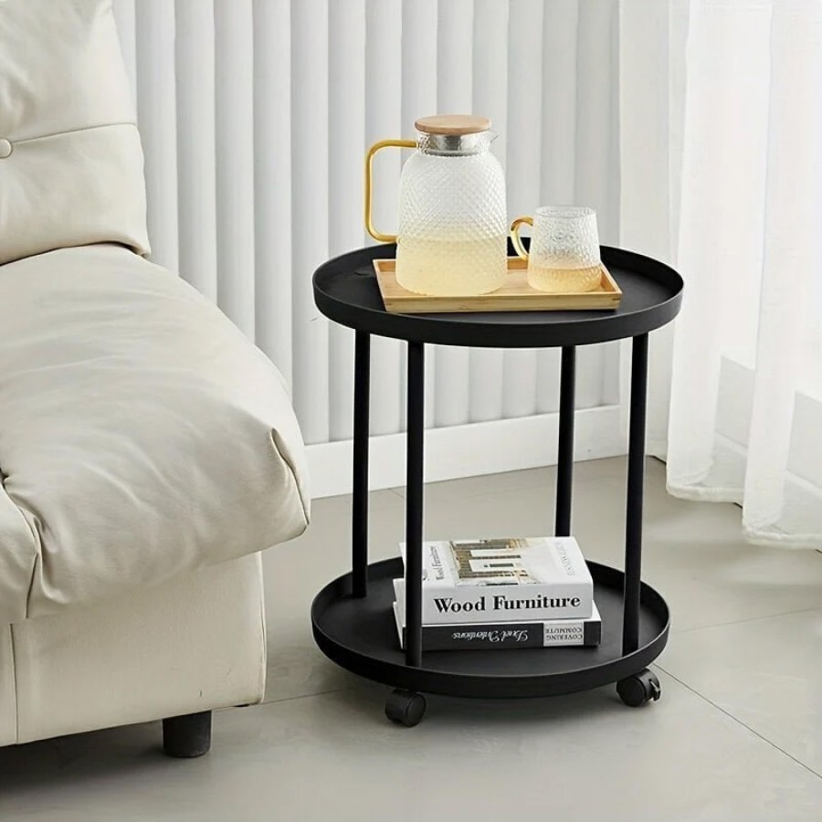 Round  Tea Table with Swivel Casters