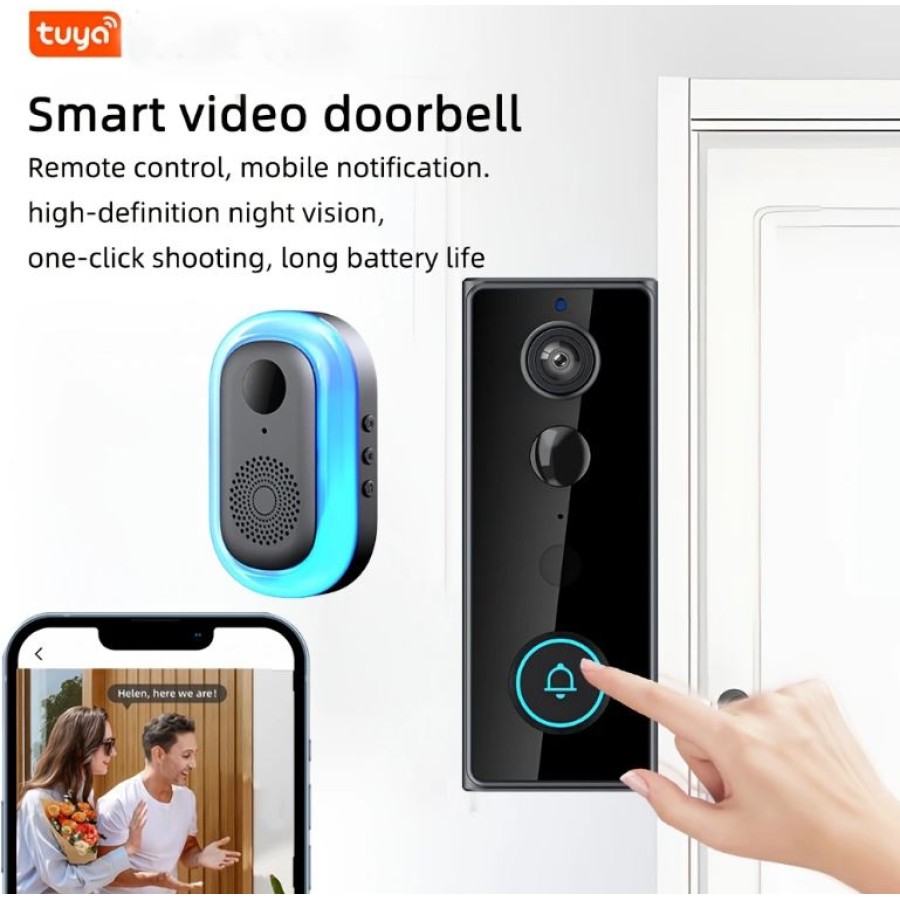 Smart Wireless Video Doorbell with PIR Motion Sensor