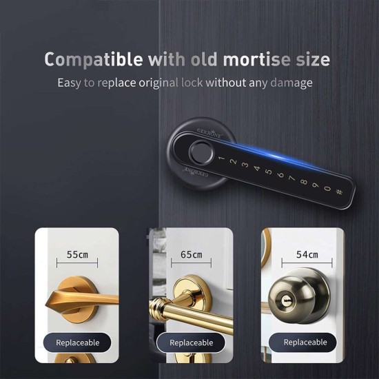 Smart Door Lock T190 Bluetooth Fingerprint / Password / Bluetooth APP / Key Smart Lock