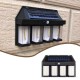 4-Light Solar Wall Powered Warm Light Garden Pathway Light with Motion Sensor - (HW 999-4W)