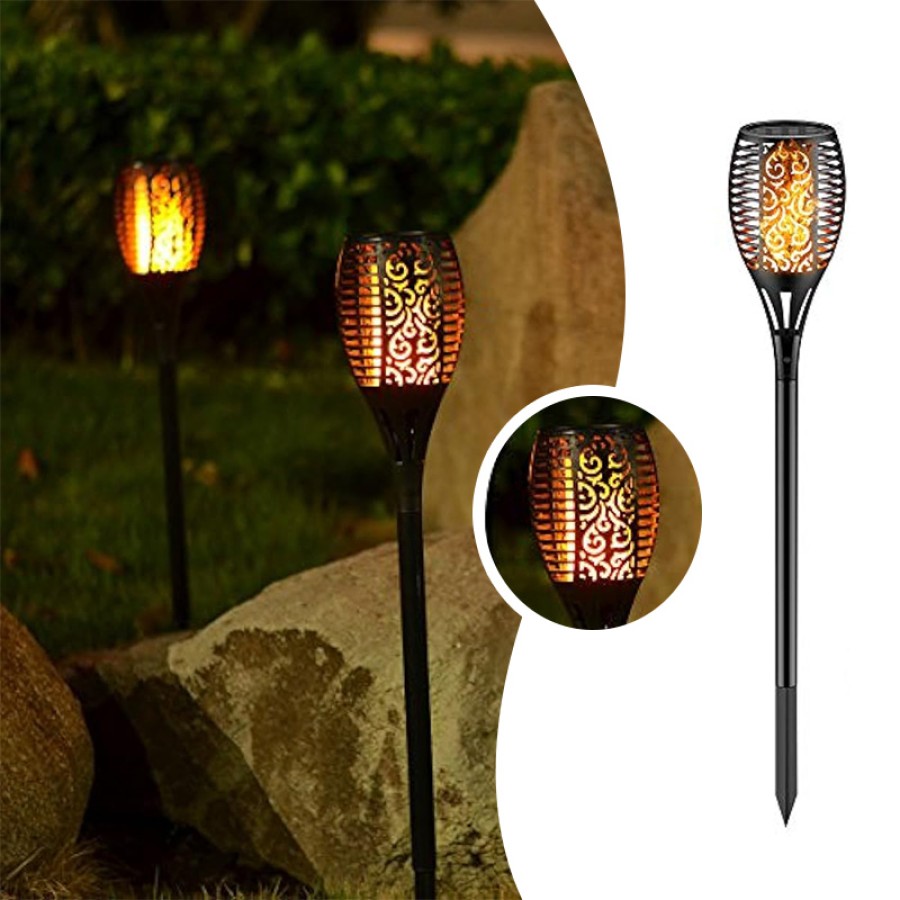 Solar Torch Light with Flickering Flame - 1Pcs