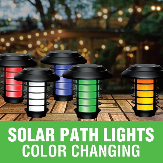 Solar Pathway Lights Color Changing LED Solar Lights 2Pack