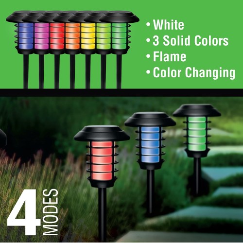 Solar Pathway Lights Color Changing LED Solar Lights 2Pack