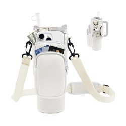 Stanley 30/40 oz Tumbler, Water Bottle Carrier Bag with Strap - Beige Stanley 30/40 oz Tumbler, Water Bottle Carrier Bag with Strap - Beige