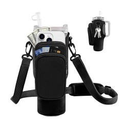 Stanley 30/40 oz Tumbler, Water Bottle Carrier Bag with Strap - Black Stanley 30/40 oz Tumbler, Water Bottle Carrier Bag with Strap - Black