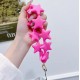 Star Shaped Phone Holder Strap Keychain - Dark Pink