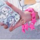 Star Shaped Phone Holder Strap Keychain - Dark Pink