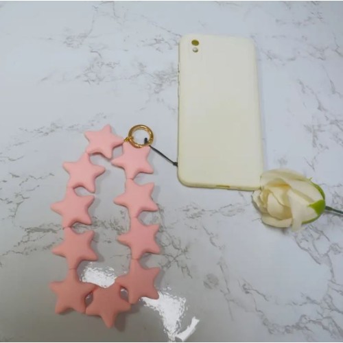 Star Shaped Phone Holder Strap Keychain - Soft Pink