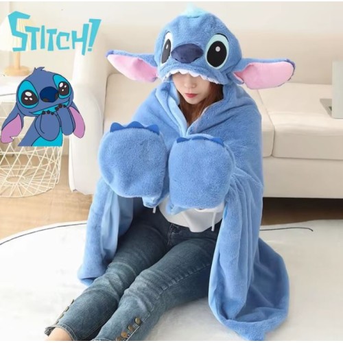 Disney Stitch Winter Warm Hoddie Blanket