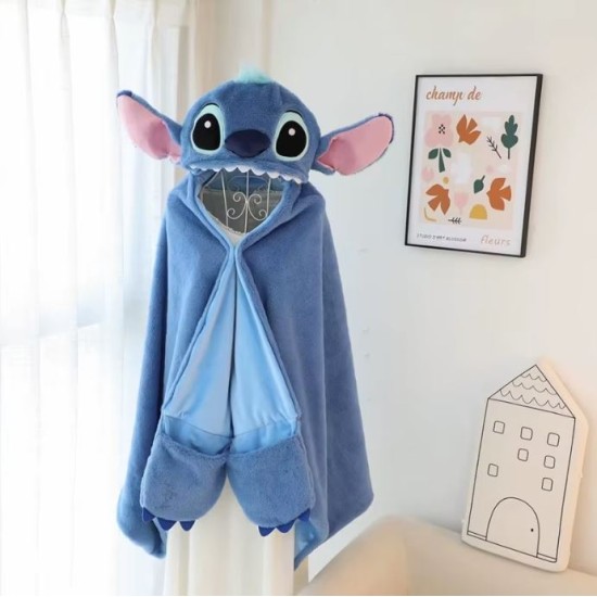 Disney Stitch Winter Warm Hoddie Blanket