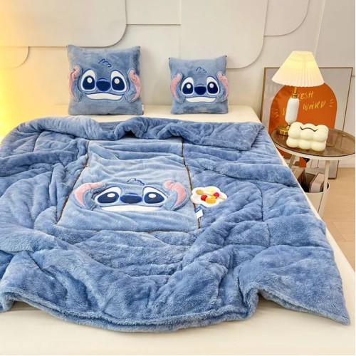 2 in 1 Disney Stitch Throw Pillow Blanket