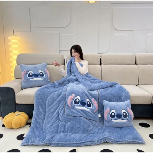 2 in 1 Disney Stitch Throw Pillow Blanket