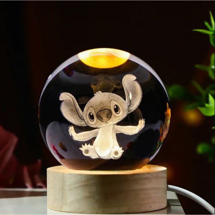 3D Stitch Glass Ball Night Lamp - Model A