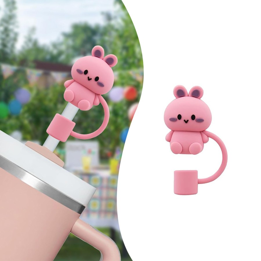 Cute Silicone Straw Tip Cover - Kitty Stanley 