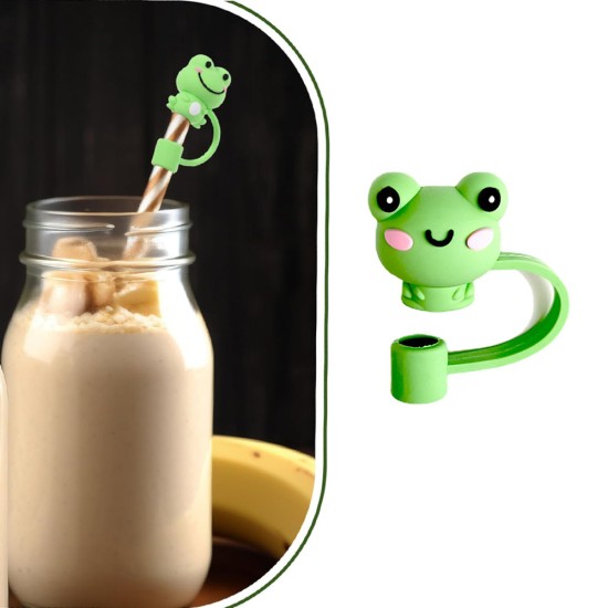 Cute Silicone Straw Tip Cover - Frog