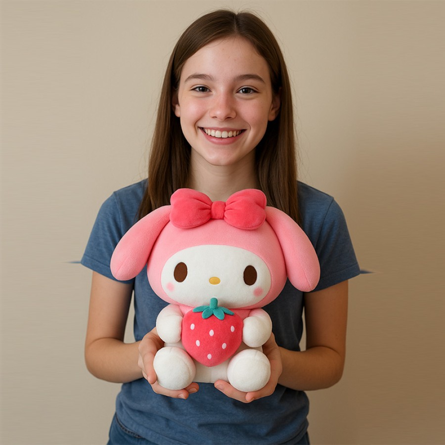 Sanrio Kawaii Kuromi My Melody Strawberry Plus Toy 25cm Sanrio Kawaii Kuromi My Melody Strawberry Plus Toy 25cm
