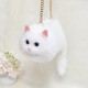 Fluffy Cat Shaped Handbag - White