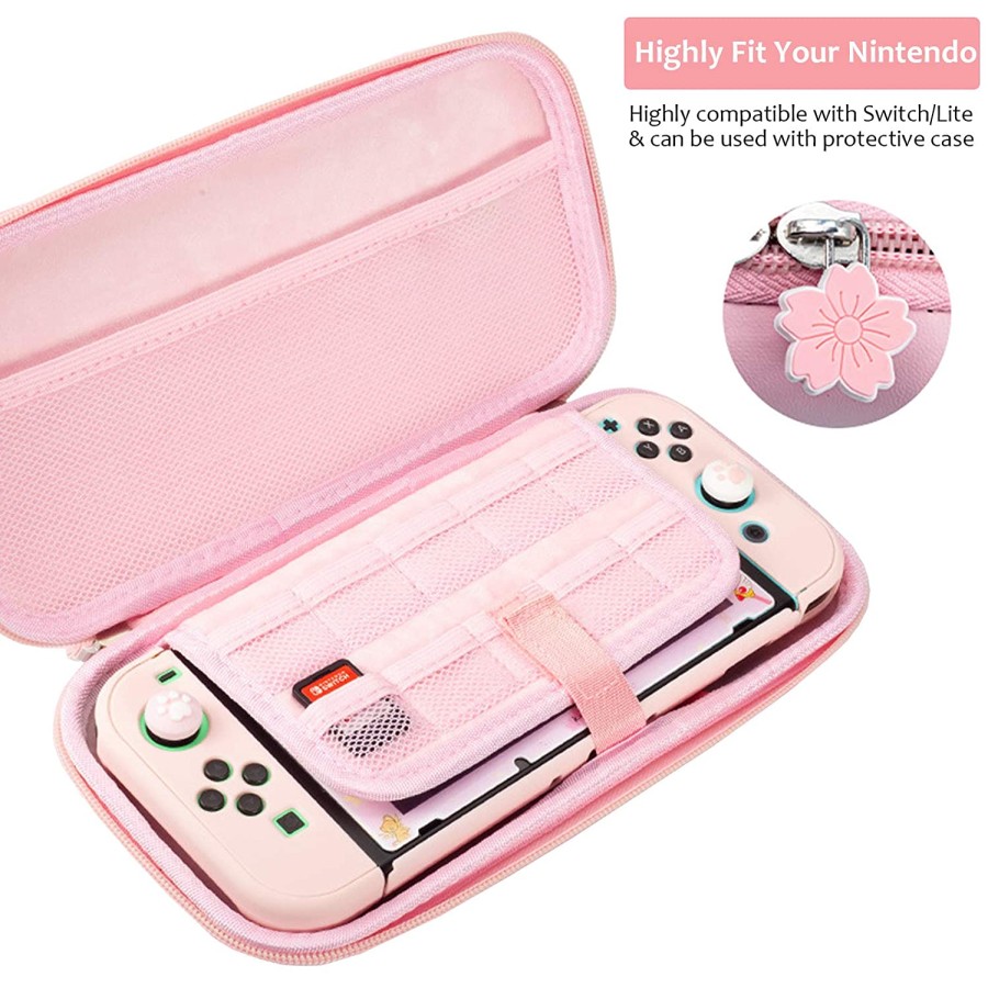 Protective Carry Case for Nintendo Switch Lite Pink Sakura