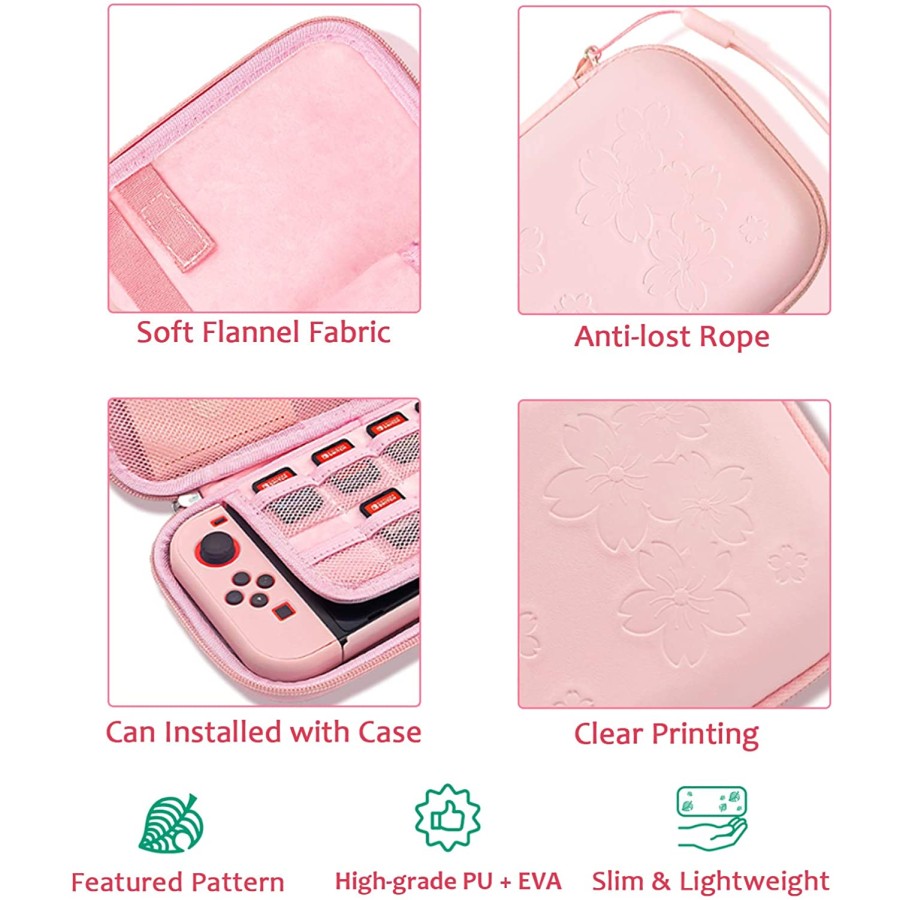 Protective Carry Case for Nintendo Switch Lite Pink Sakura