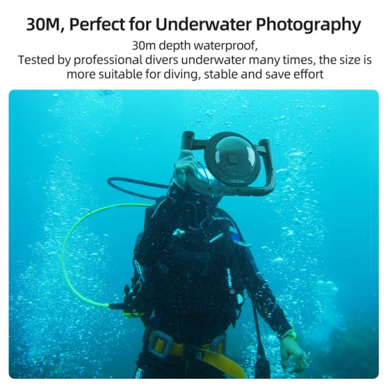 TELESIN Dive Tripod Stabilizer + Dome Port suitable for GoPro 11 / 10 / 9