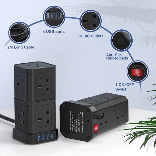 13 in 1 Stacked Multi-purpose Power Socket