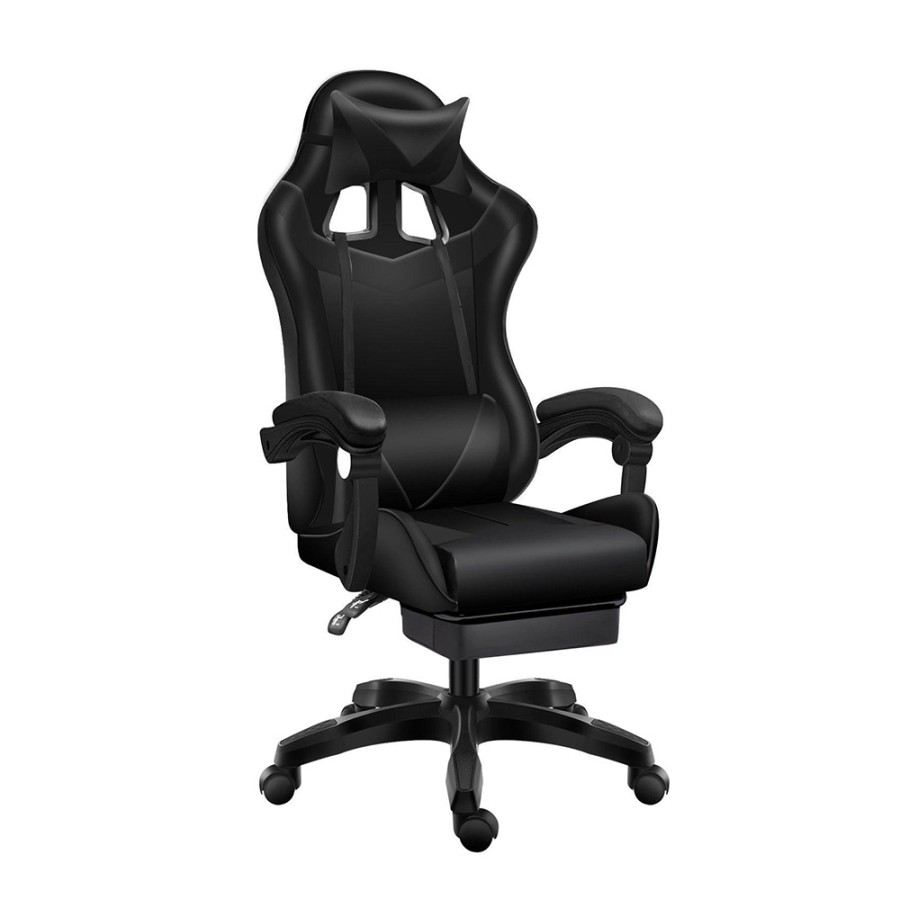 TX Gaming Chair Sport 180° Tilt With Footrest– Black