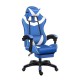 TX Gaming Chair Sport 180° Tilt With Footrest– Blue/White