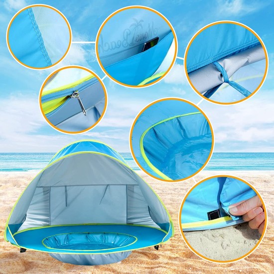 Pop Up Beach Tent Lightweight UV Protection Sun Shelter Tent