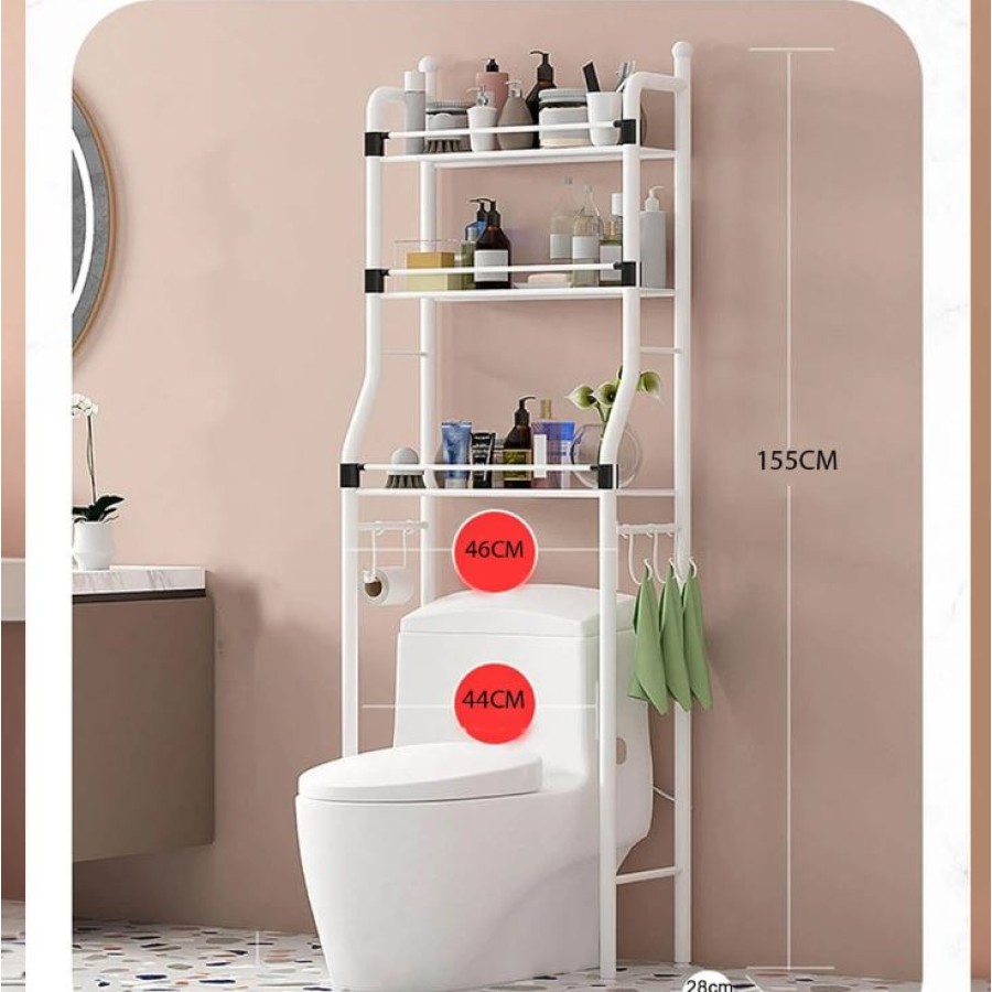 Three-layer Toilet Seat Organization and Storage Shelves