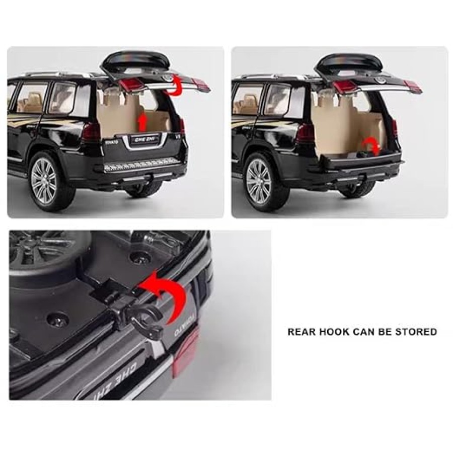 Toyota Land Cruiser Radio Control Model Toy Car With Remote - Black