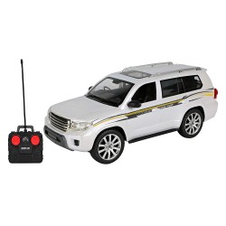 Toyota Land Cruiser Radio Control Model Toy Car With Remote - White Toyota Land Cruiser Radio Control Model Toy Car With Remote - White