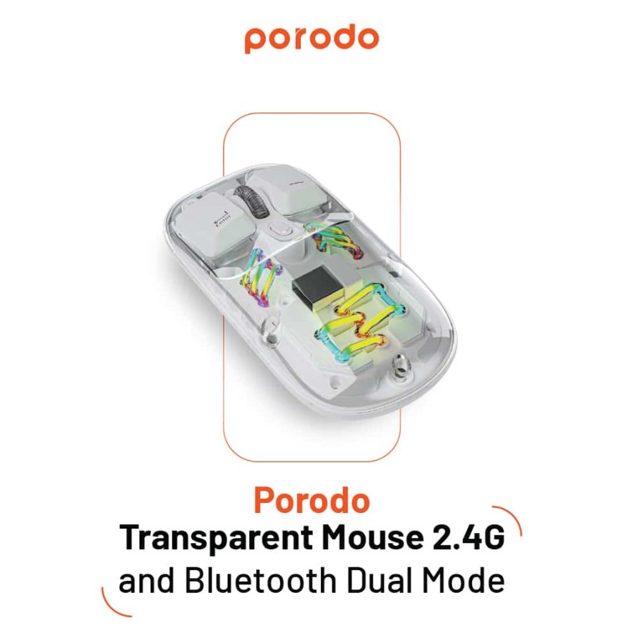  Transparent Mouse 2.4G and Bluetooth Dual Mode - Grey