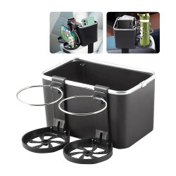 Car Armrest Storage Box with 2 Cup Holders