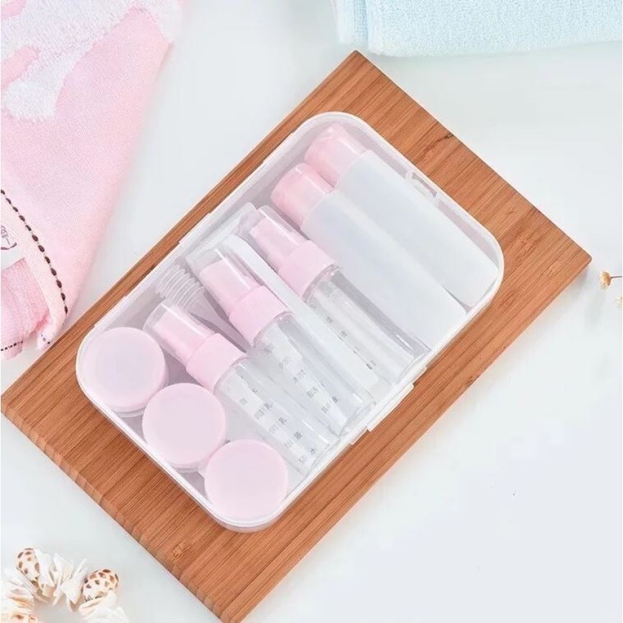 Travel Bottle Set 11 Pieces - Pink