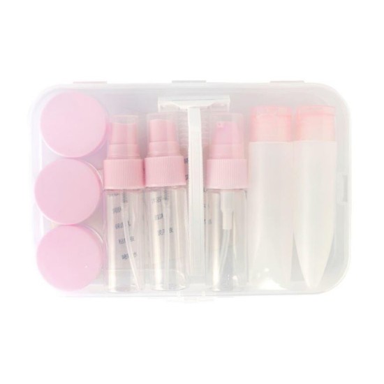 Travel Bottle Set 11 Pieces - Pink