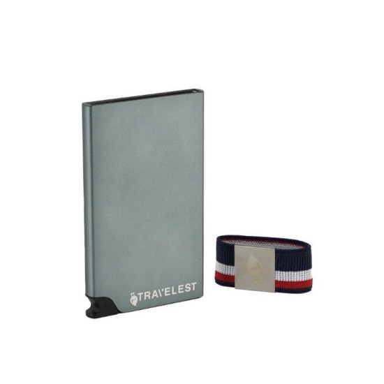 Travelest RFID Block Aluminum Wallet with Elastic Money Holder