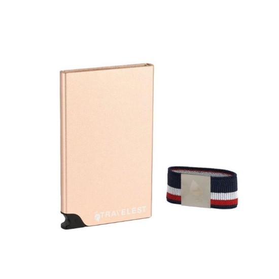 Travelest RFID Block Aluminum Wallet with Elastic Money Holder