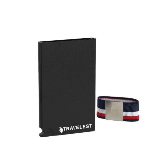 Travelest RFID Block Aluminum Wallet with Elastic Money Holder