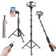 Selfie Tripod Stand with Bluetooth Remote – Compatible with Cameras & Mobile Phones
