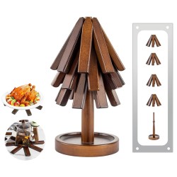 Wooden Tree Shape Trivet 4pcs Set Hot Dish Holders Wooden Tree Shape Trivet 4pcs Set Hot Dish Holders