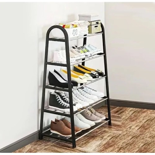 U-Shaped Shoe Rack 5 Tiers White