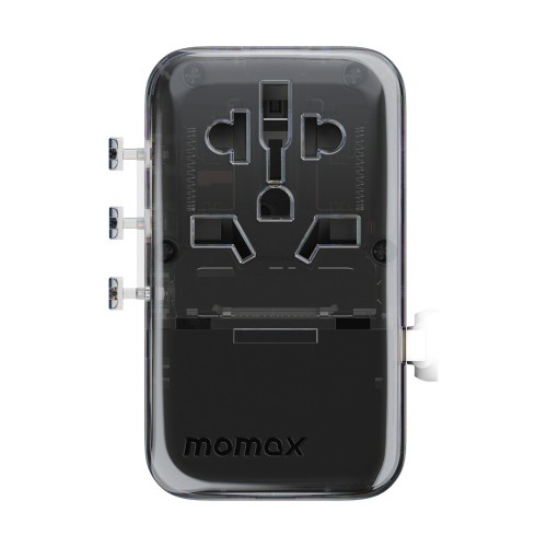 Momax 1-world Flow 35w 4 Port With Built-in Usb-c Cable Travel Adaptor (UA21W)