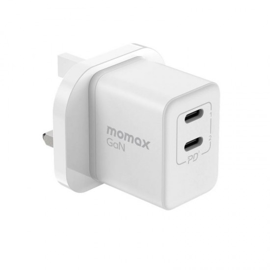 Momax One Plug 35W 2-Port GaN Mini Charger - White (UM32UKW)