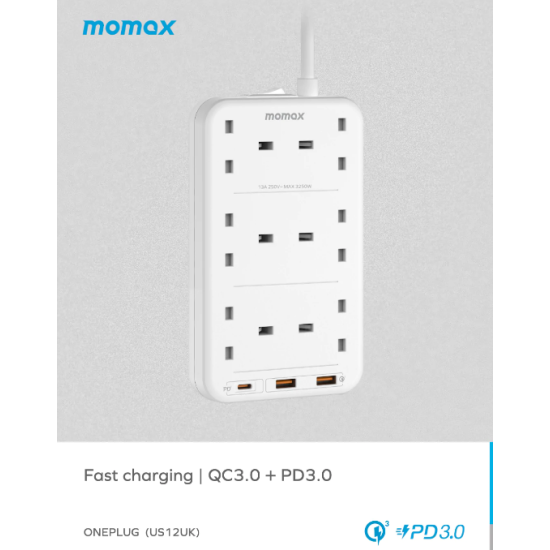 Momax ONEPLUG 6-Position Plug+1C2A 20W US12 (US12UKW)