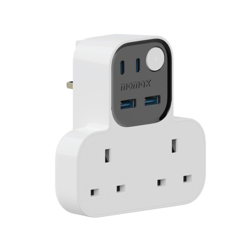 Momax 1-charger Work Flow T-shaped Extention 2 Socket With Usb (US17UKW)