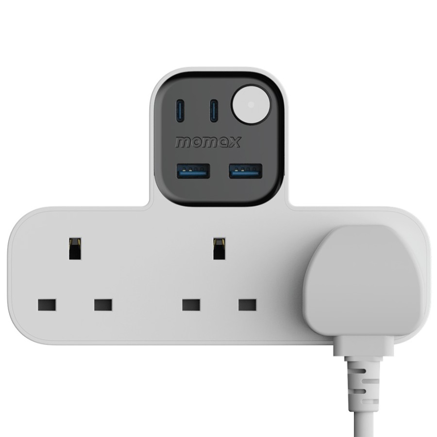 Momax 1-Charger Work Flow T-shaped Extention 3 Socket with USB (US19UKW)