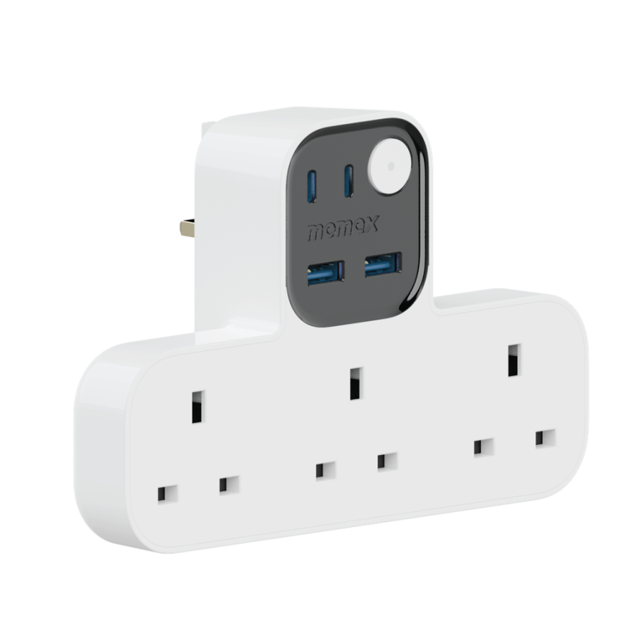 Momax 1-Charger Work Flow T-shaped Extention 3 Socket with USB (US19UKW)